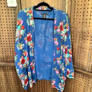Simply Irresistable Kimono Size 2X Blue/multi Floral